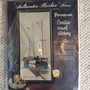 Vintage sealed Paragon crewel kit sailboats 0723